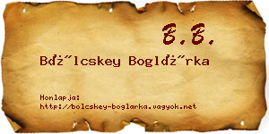 Bölcskey Boglárka névjegykártya
