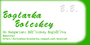 boglarka bolcskey business card